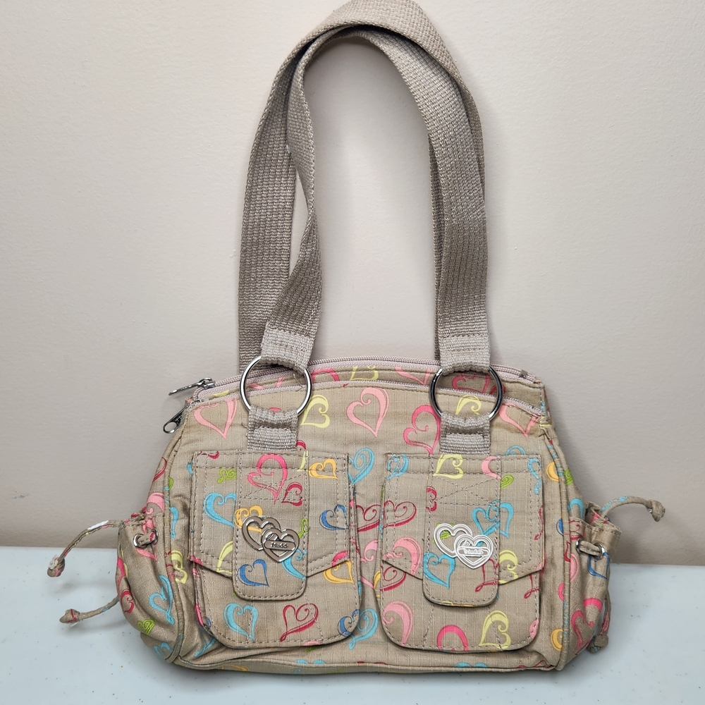 Y2k Mudd Heart Patterned Tan Women's Bag